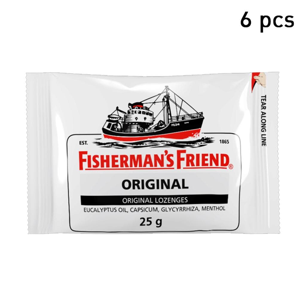 Fisherman's Friend Lozenges, Original, Original Lozenges, Eucalyptus Oil, Capsicum, Glycyrrhiza, Menthol, 25 g. x 6 /12 / 24 pcs 25 g. x 6 pcs