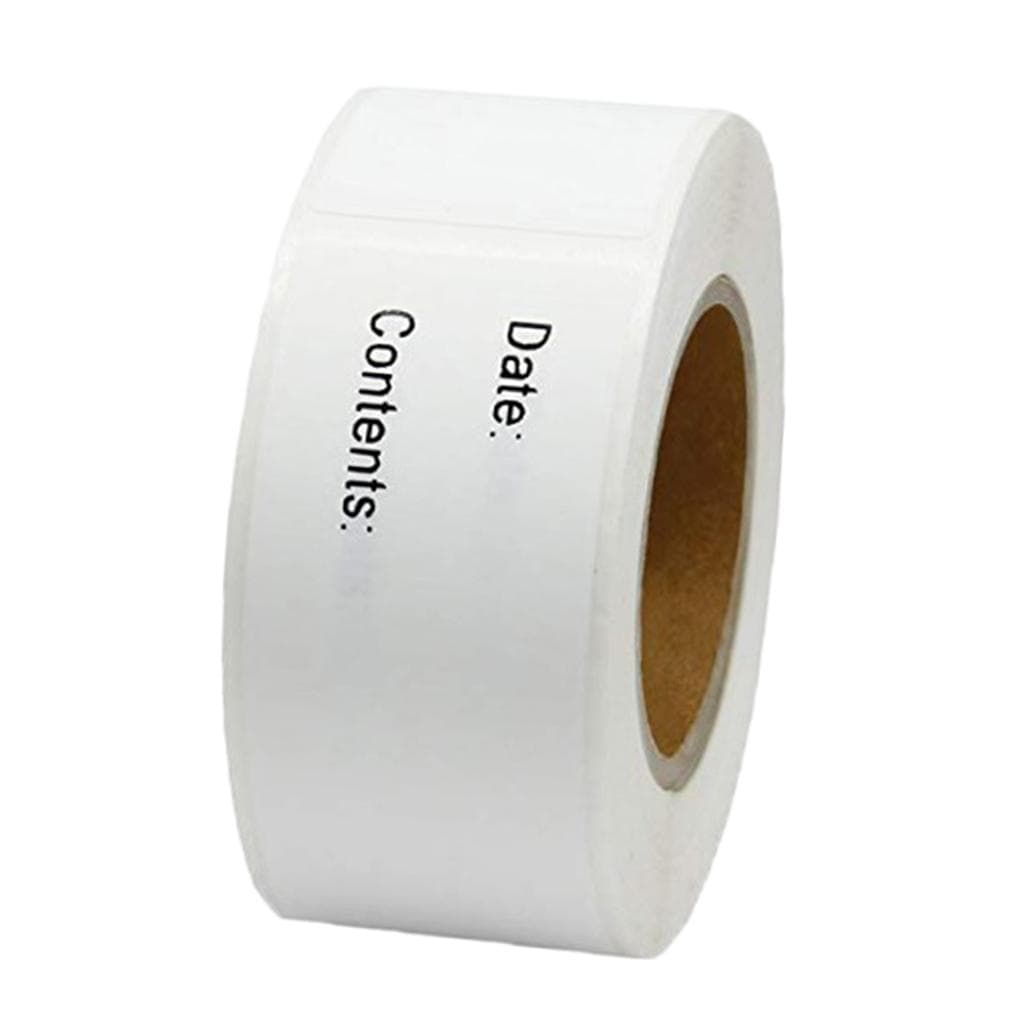 1 Roll of 125pcs Freezer Refrigerator Food Storage Labels Adhesive Stickers as described white