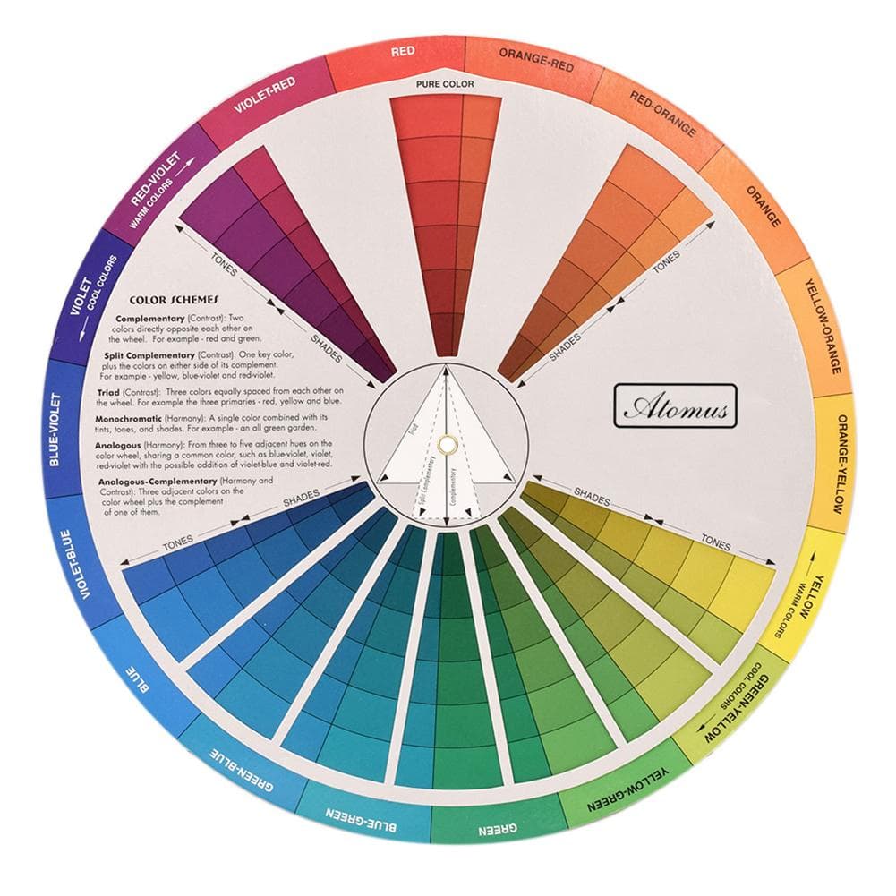 Tattoo Color Wheel Paper Card Color Learning Guide Nail Pigment Selector Card