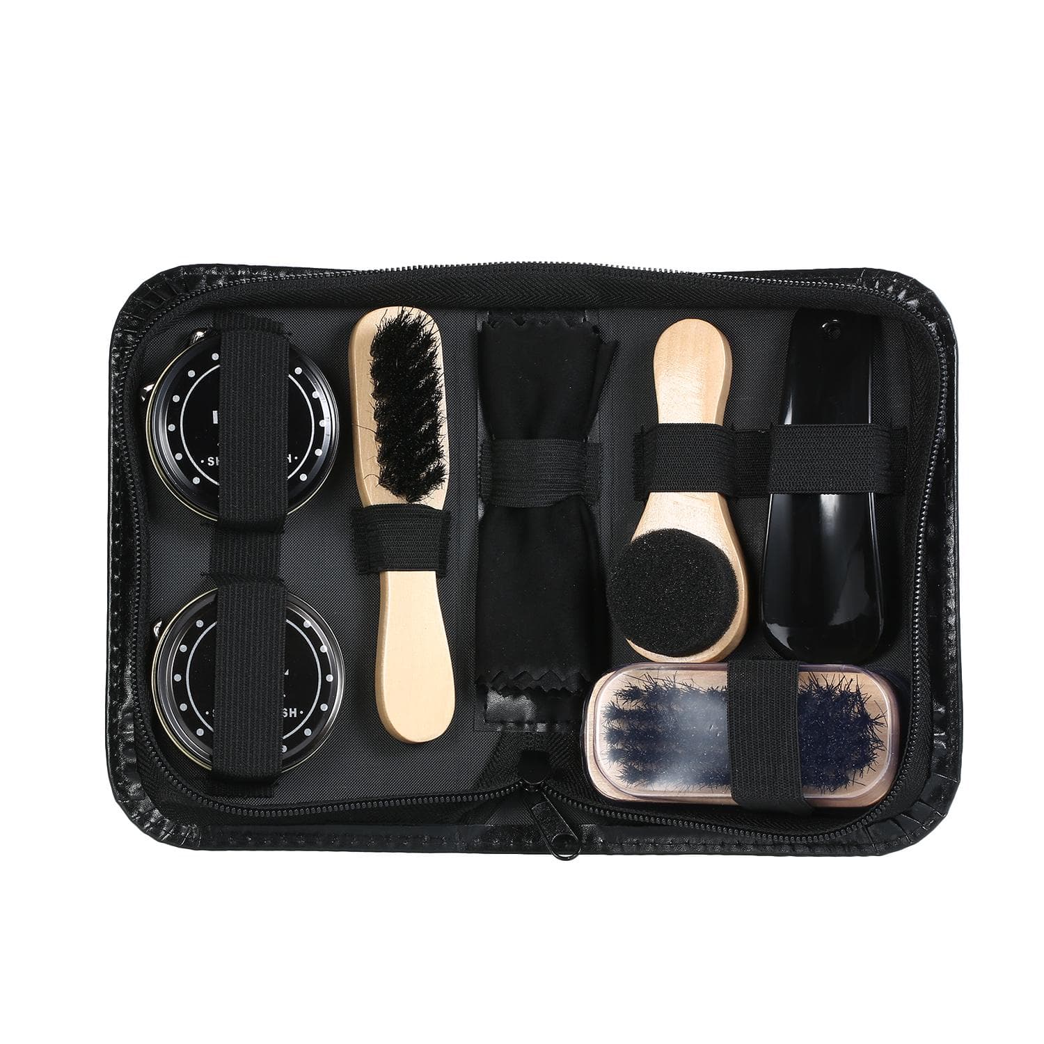 6PCS Shoe Shine Care Kit Black and Neutral Polish Brushes for Boots Shoes Sneakers Style 3 Polishing Tool Set 8pcs