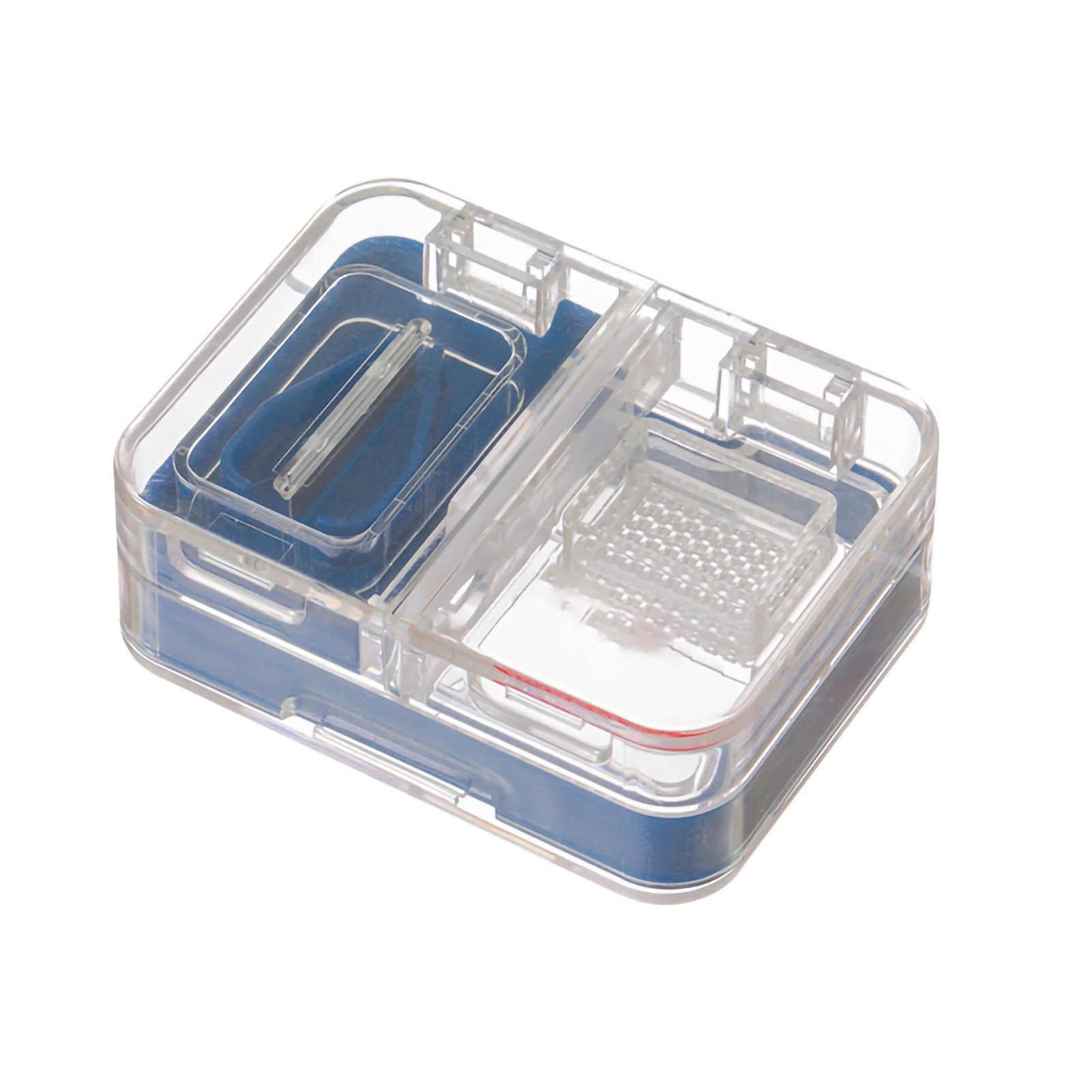 Portable Dispense Medicine Box Mini Small Pill Case Cutting Grinding Medicine Sealed Medicine blue