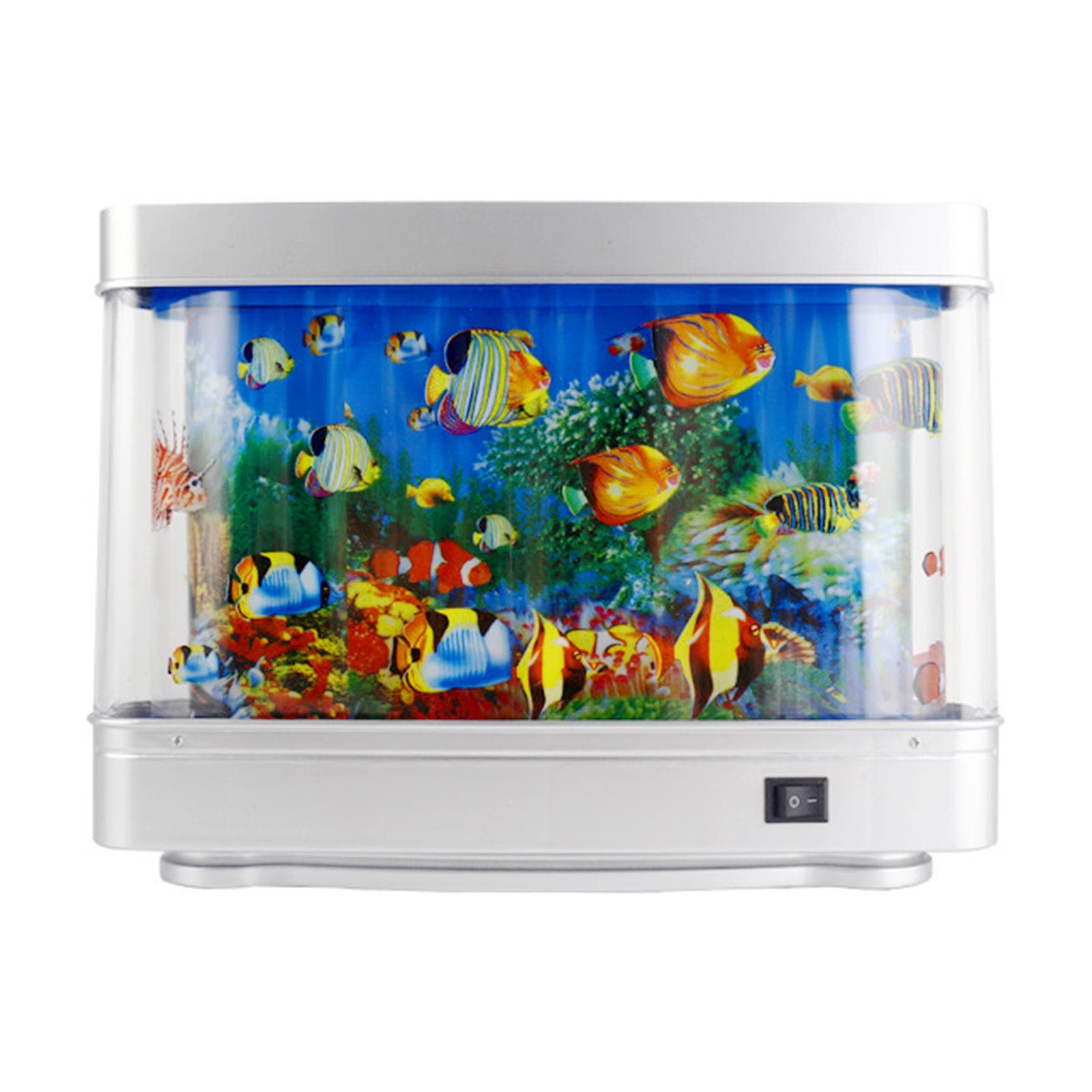 Ornamental Fish Simulation Lamp Imitation Aquarium Lamp LED Seascape Lamp Desktop Home Night EU Plug white