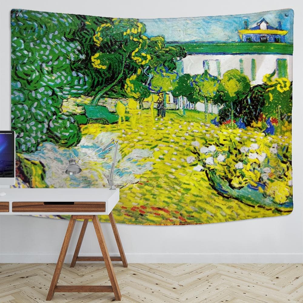 Oil Painting Print Tapestry Mandala Fields Crops Country Farm Decorative Tapestry Farmhouse Wall Decor Fabric Bohemian Tapestry 95x70CM