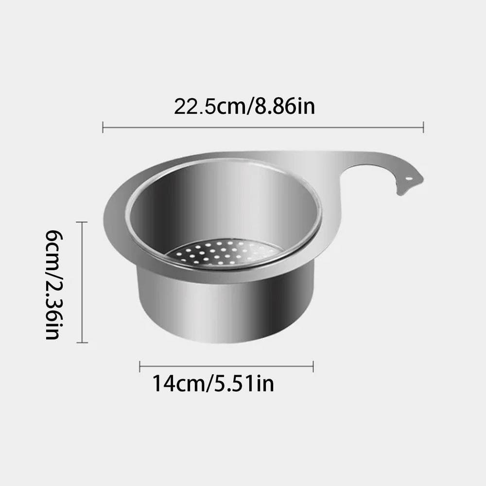 Stainless Steel Swan Sink Strainer Basket Removable Goosehead Storage Drainage Basket Goosehead Hanging Wet & Dry Drainage Racks
