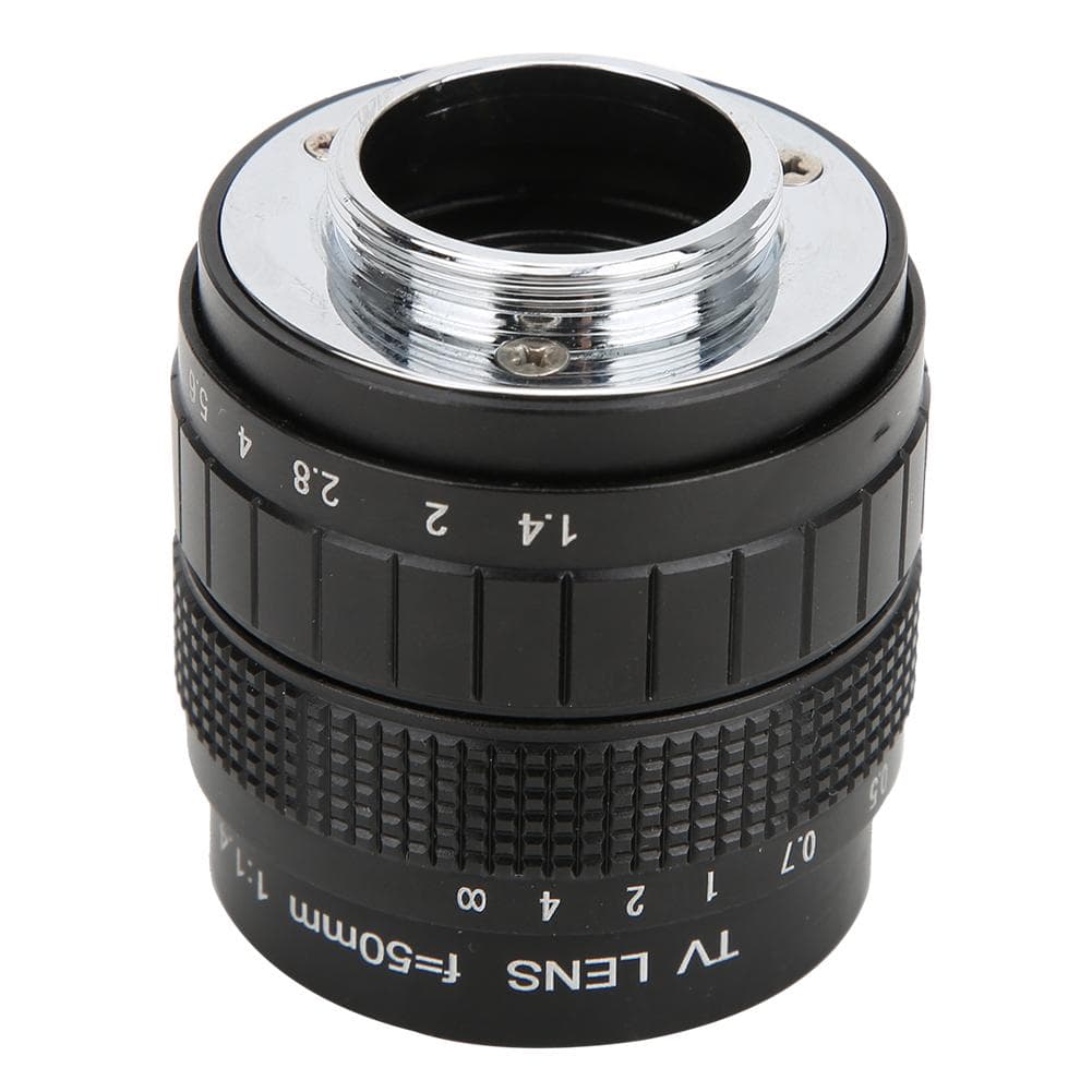 50mm F1.4 C Mount Lens Used with Adapter Ring for Canon Mirrorless Camerasilver black