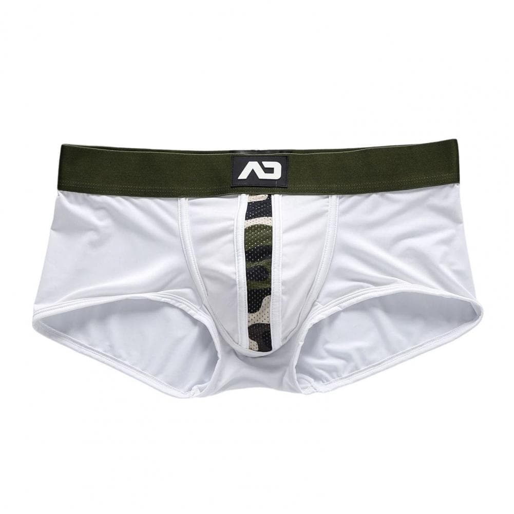Men Casual Underwear Low-rise Patchwork Color Shorts Briefs 3D U-convex High Elasticity Panties Widened Elastic Waistband Pantie M white