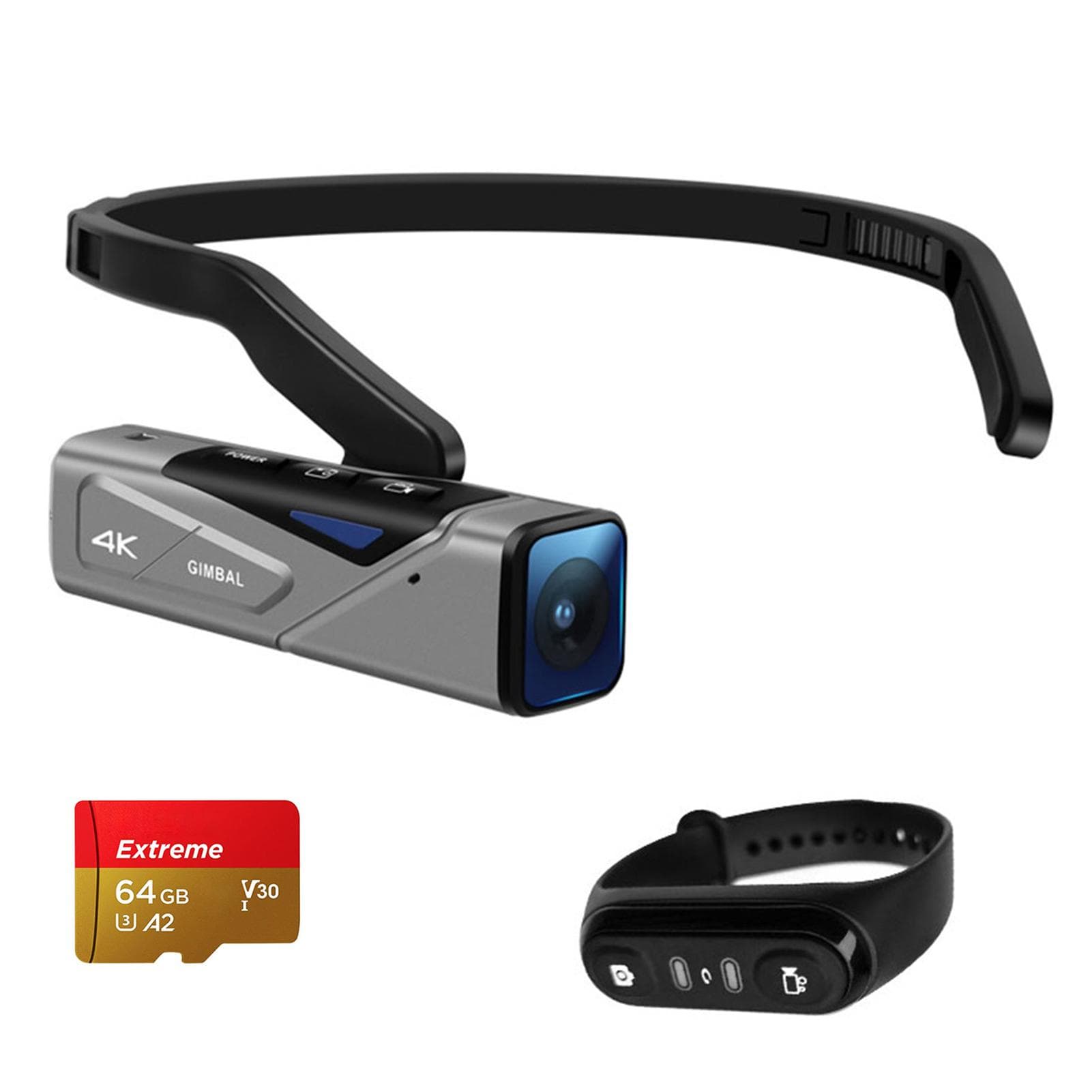 ORDRO EP7 Head Wearable 4K 60fps Video Camera First Person View Hands-Free Camcorder APP Control With Memory Card grey