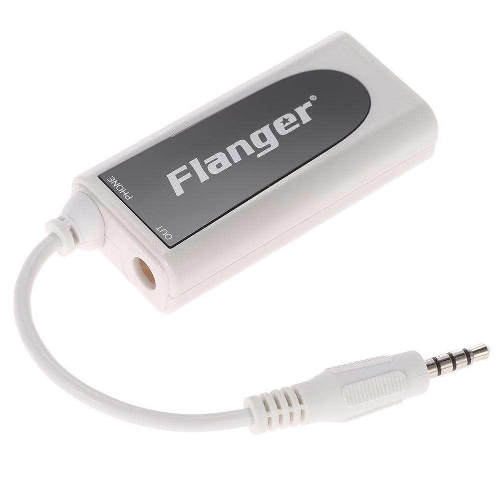 Flanger FC-21 Guitar Connector Converter Electric Guitar Bass to Mobile Phone Tablet Adapter white