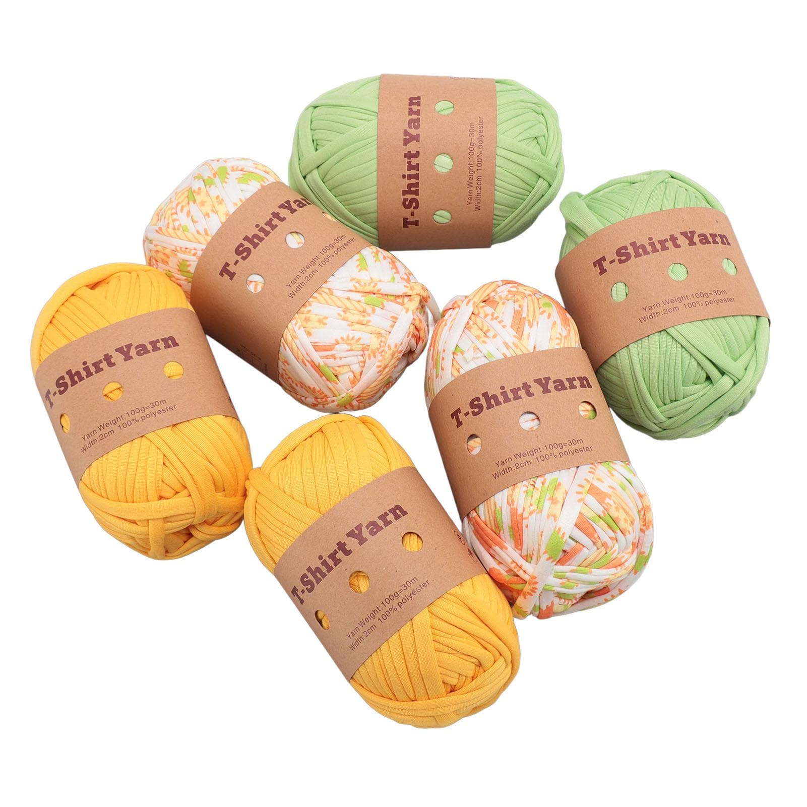 6 Rolls T Shirt Yarn Soft Elastic Washable Multipurpose Fabric Cloth T Shirt Knitting Yarn Carpet