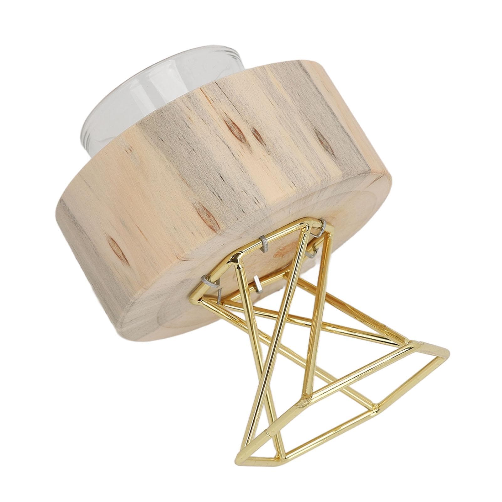 Candle Holder Wooden Candlestick Decorative Display Stand Kit with Metal Bracket and Cup