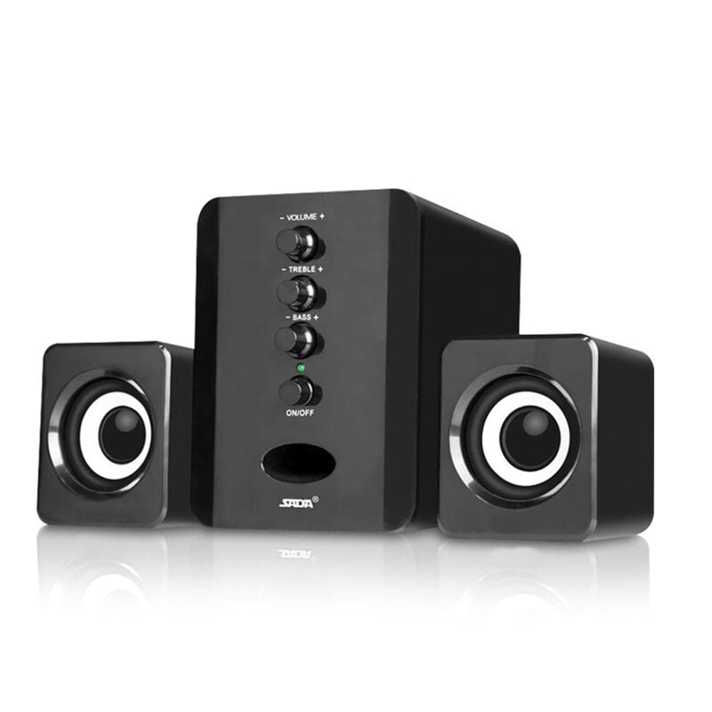 SADA USB Wired Combination Speakers Computer Speakers Bass Stereo Music Player Subwoofer Sound Box black