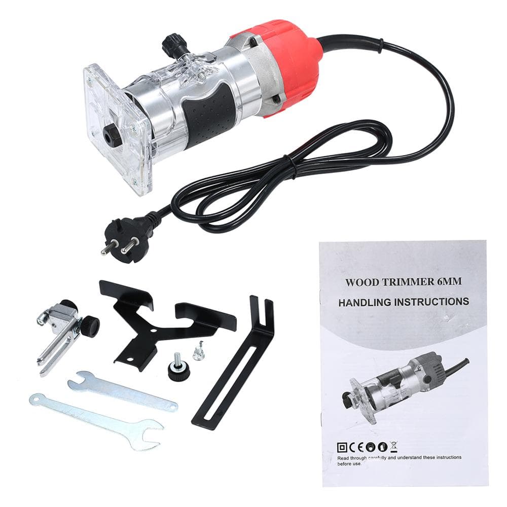 110V 800W Trim Router 30000r/min with Transparent Base Edge Guide Wood Laminate Electric Trimmer EU plug 220V