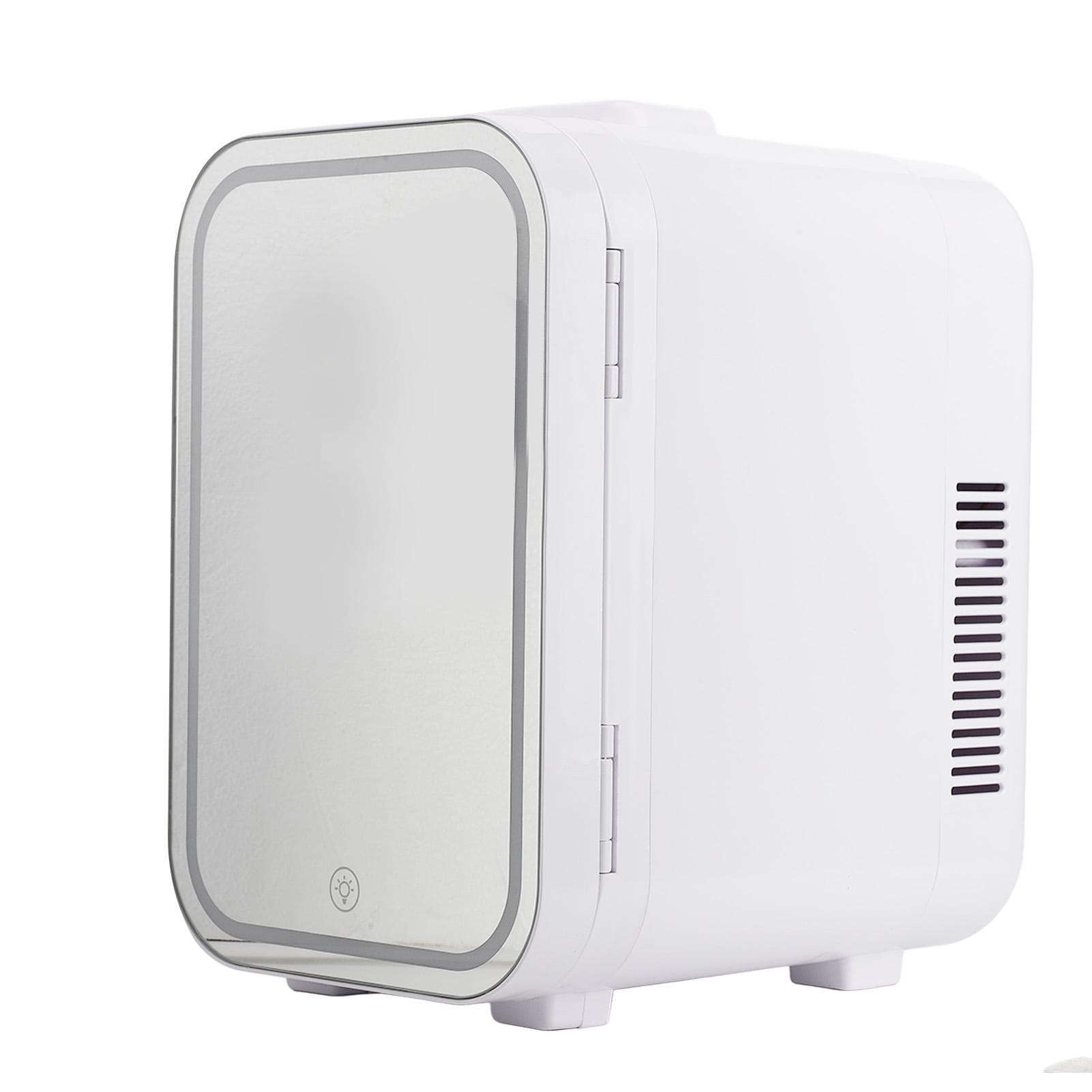 6L Compact Mirror Mini Refrigerator Ultra Quiet Energy Saving Stylish Cosmetic Mini Fridge with LED UK Plug