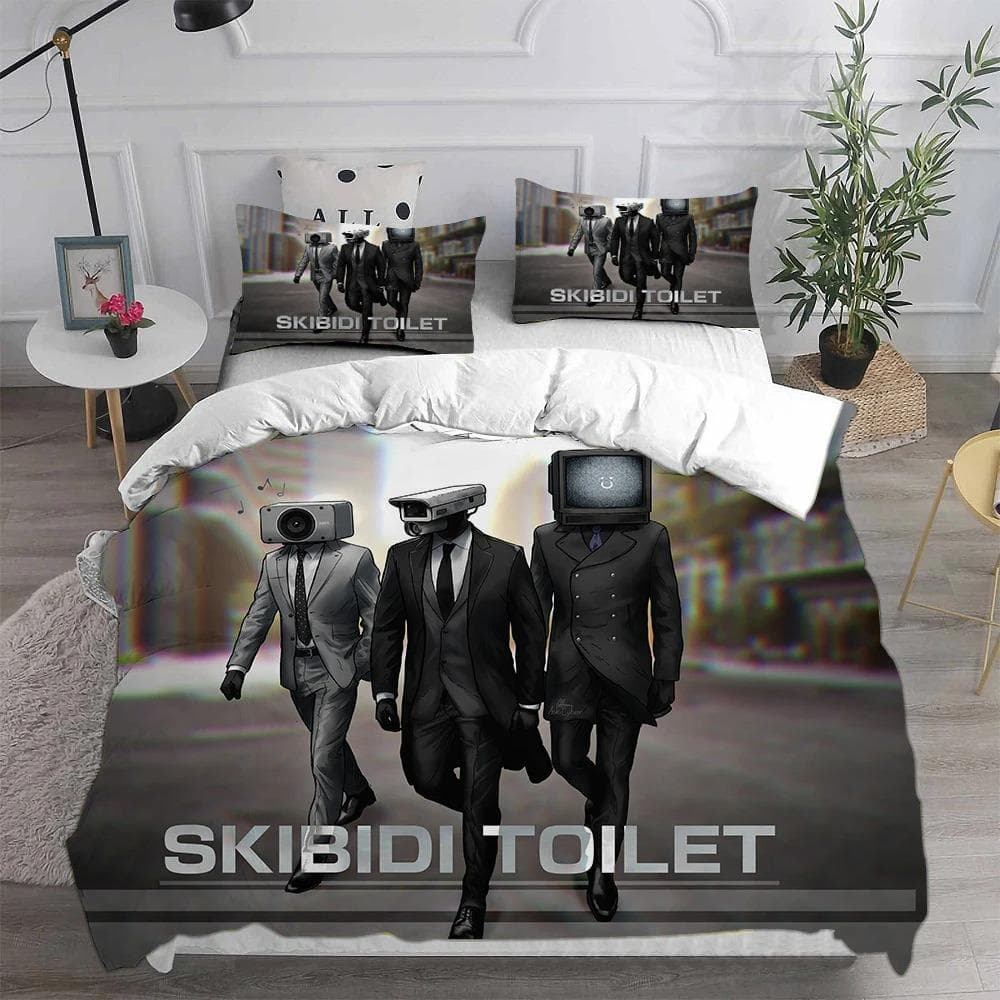 Game Skibidi Toilet Arale Comforter Bedding Sets Gamer Quilt Cover Duvet Cover Sets Kids Adult Size 200x200cm-3pcs