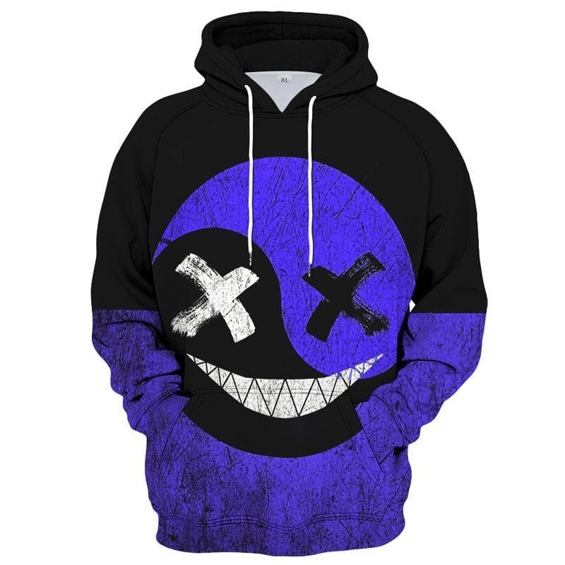 2023 Color Block Funny Smiling 3D Print Boys Casual Pullover Hooded Long Sleeve Sweatshirt For Spring Fall Kids Tops Outdoor 160