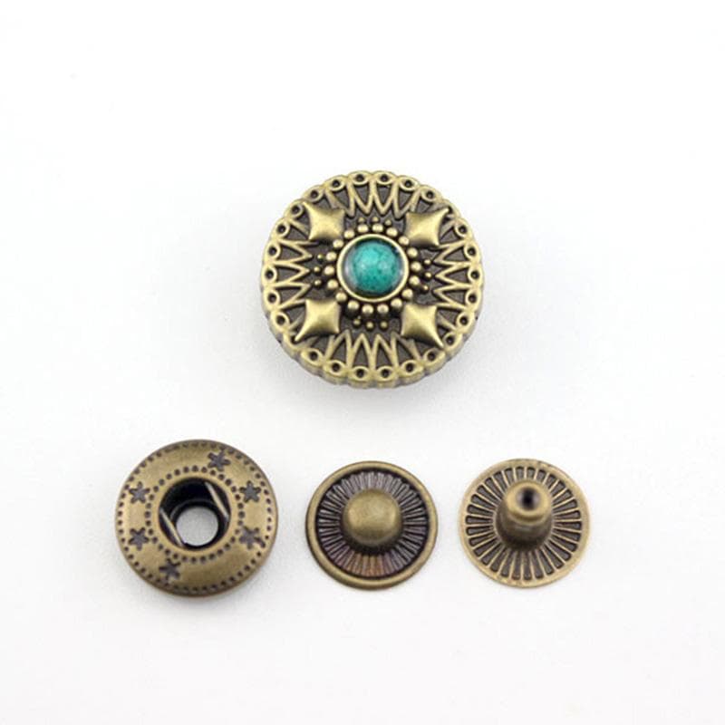 Retro Metal Snap Button Press Studs Fasteners for Clothes Bag Leather Craft Decor Buckle Garment DIY Handmade Sewing Accessories