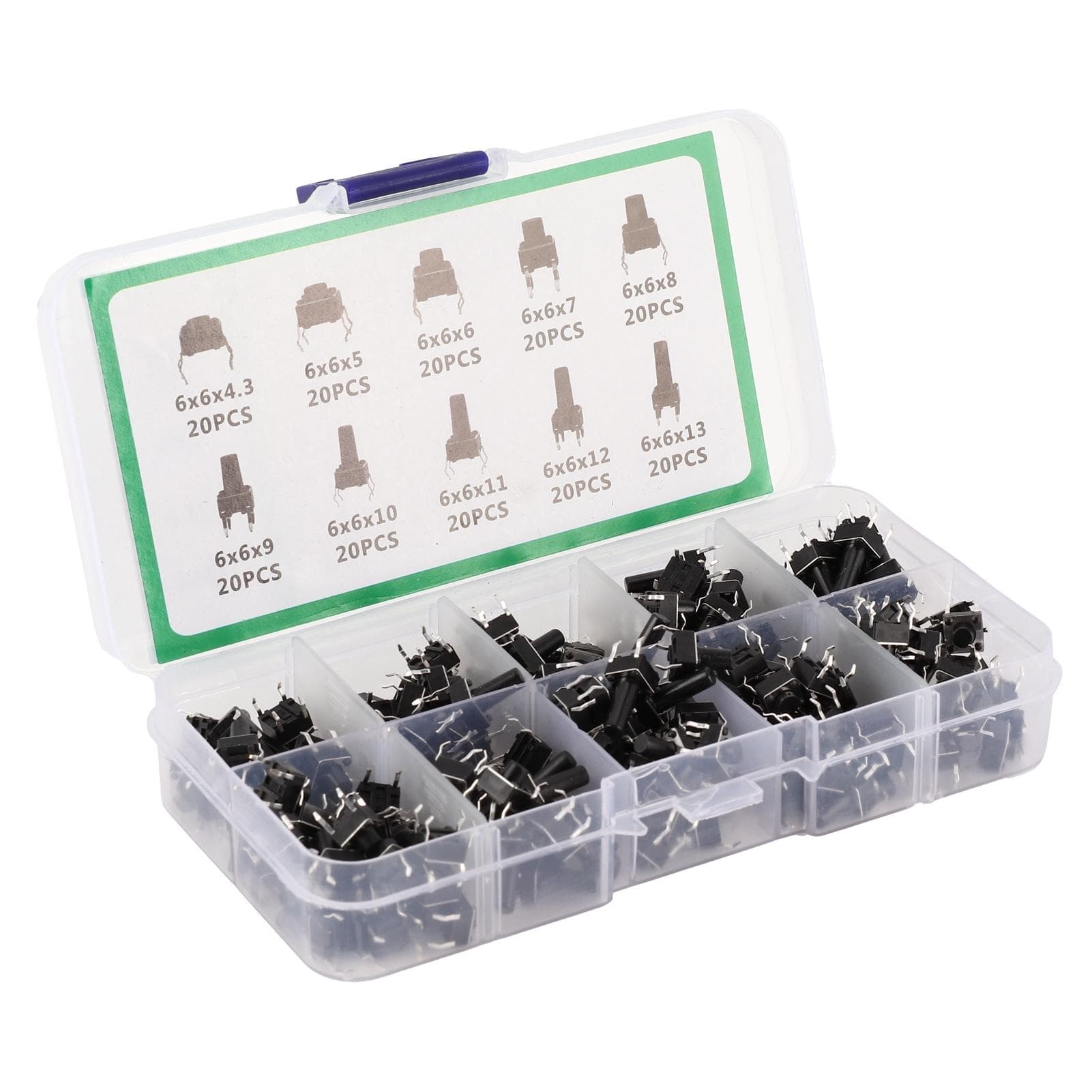 200Pcs Tactile Push Button Switch Mini Controller for TV Audio Computer Electronic Product