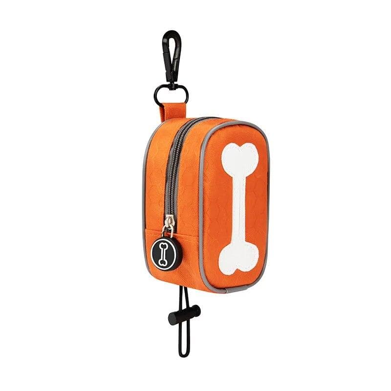Pet Poop Bag Storage Bags Oxford Dog Poop Collection Bag Portable Garbage Bag Dispenser Outdoor Cleaning Accessories orange