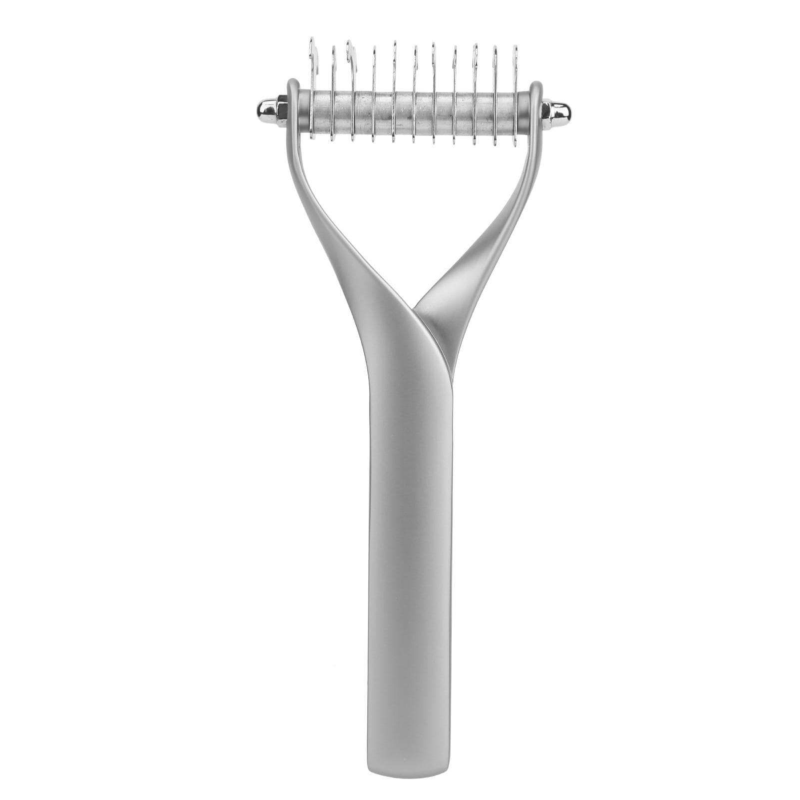 Pet Grooming Tool 2 Sided Undercoat Rake Puppy Cat Hair Comb Brush Removing Open KnotsBlack Large Small silver