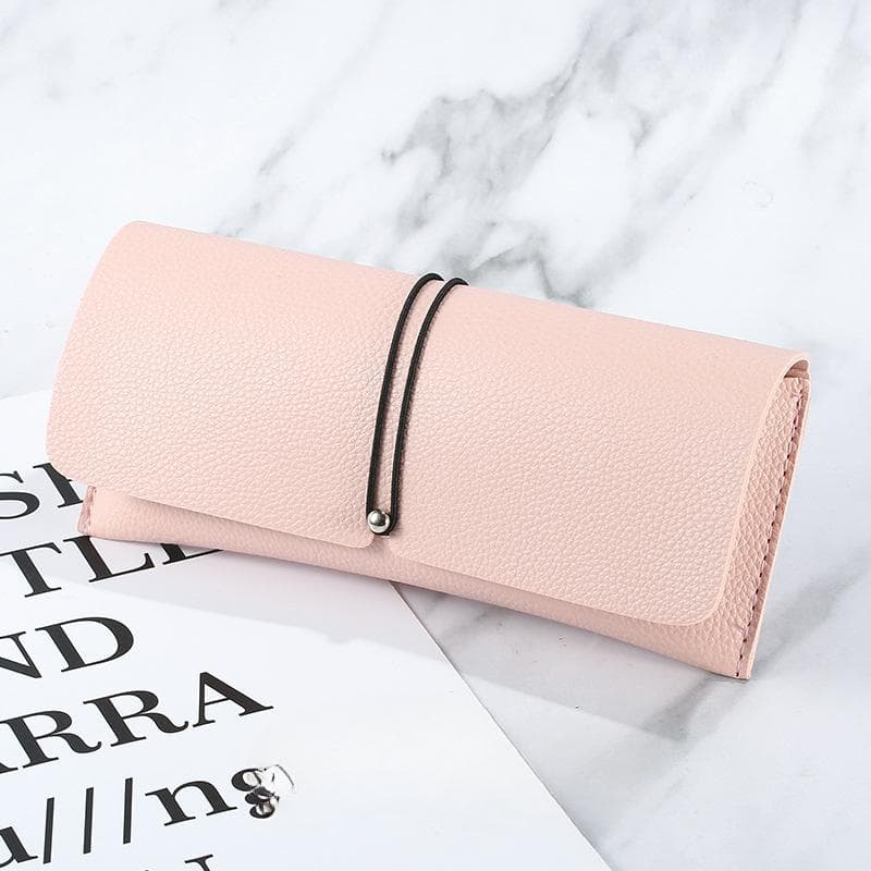 Glasses Case Cover with Rope Buckle Storage Box Sunglasses Case Pouch Eyewear Container Organizer pink