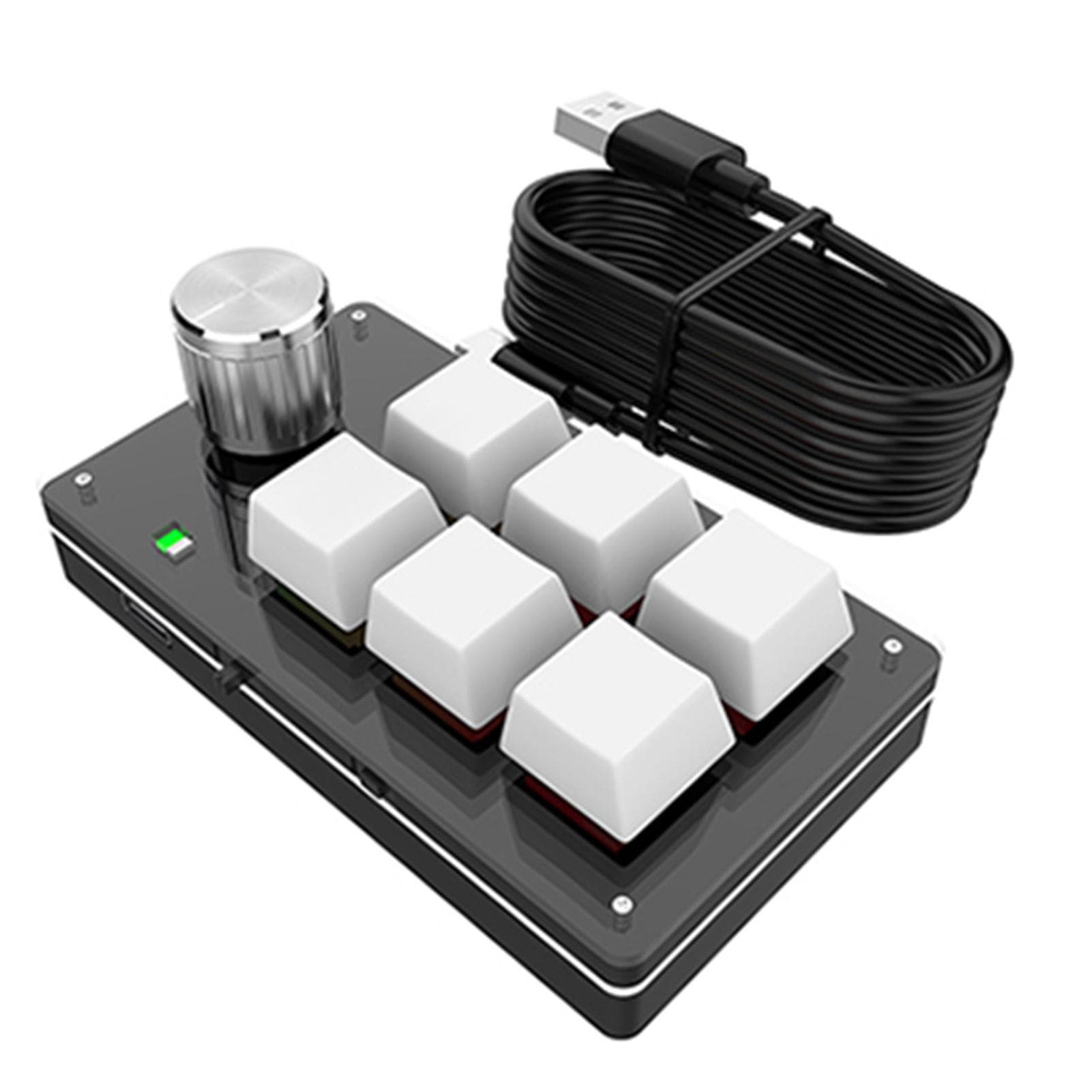 One hand Wired RGB Keyboard Mini Mechanical Keyboard USB Custom keyboard Macro Programmable white
