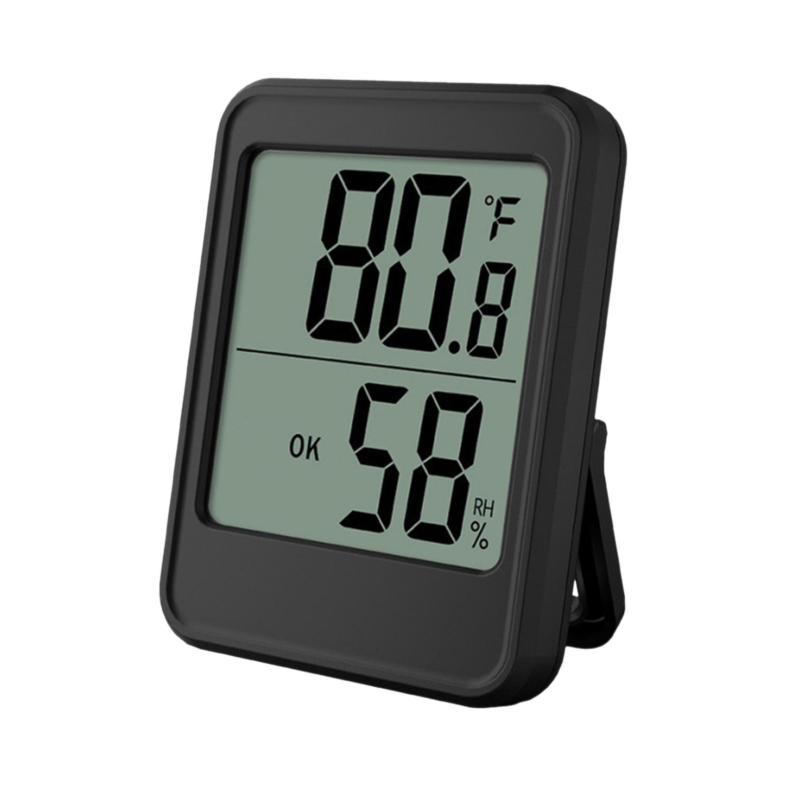 Indoor Hygrometer Thermometer Large Screen Display Desk Wall Magnetic Electronic Temperature Type 1 black