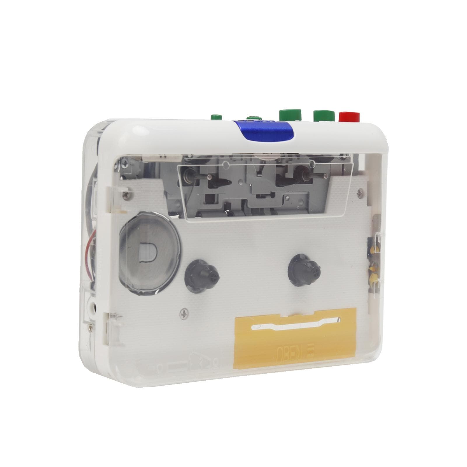 TON010S Portable Cassette to MP3 Player Mini USB Tape Player MP3 Converter with 3.5mm AUX Input transparent