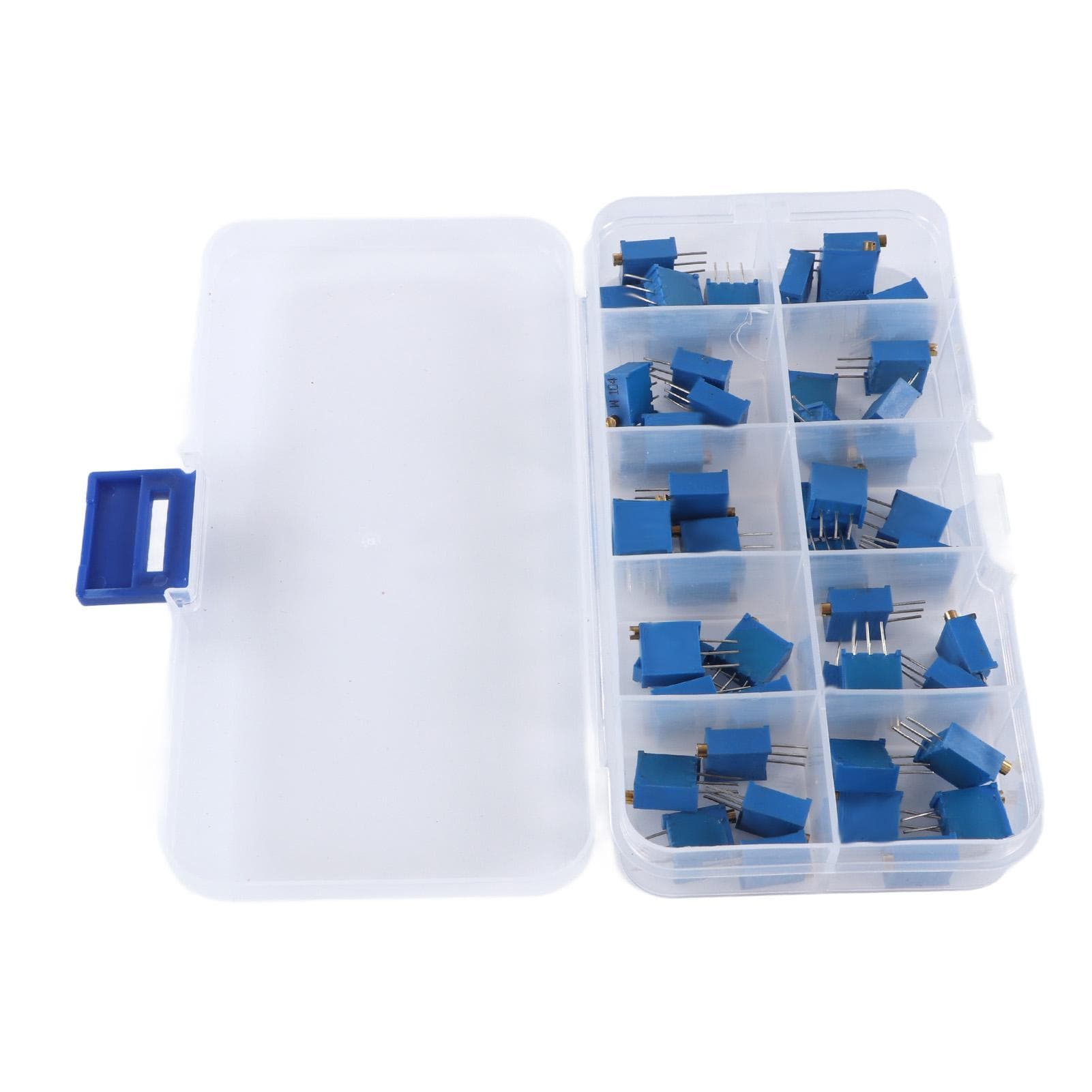 50Pcs 3296W Potentiometer Adjustable 500 1K 2K 5K 10K 20K 50K 100K 200K 1M Ohm Variable Resistor