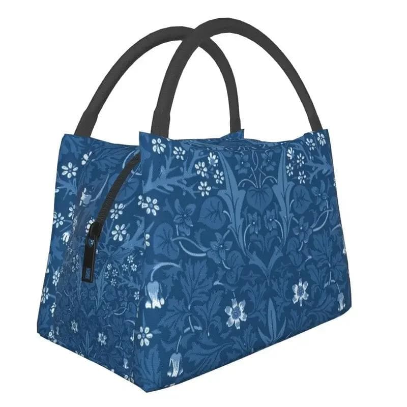 William Morris Insulated Lunch Bag for Women Portable Snakeshead Cooler Thermal Lunch Box Beach Camping Travel Shoulder Bag 28x17x16CM beige