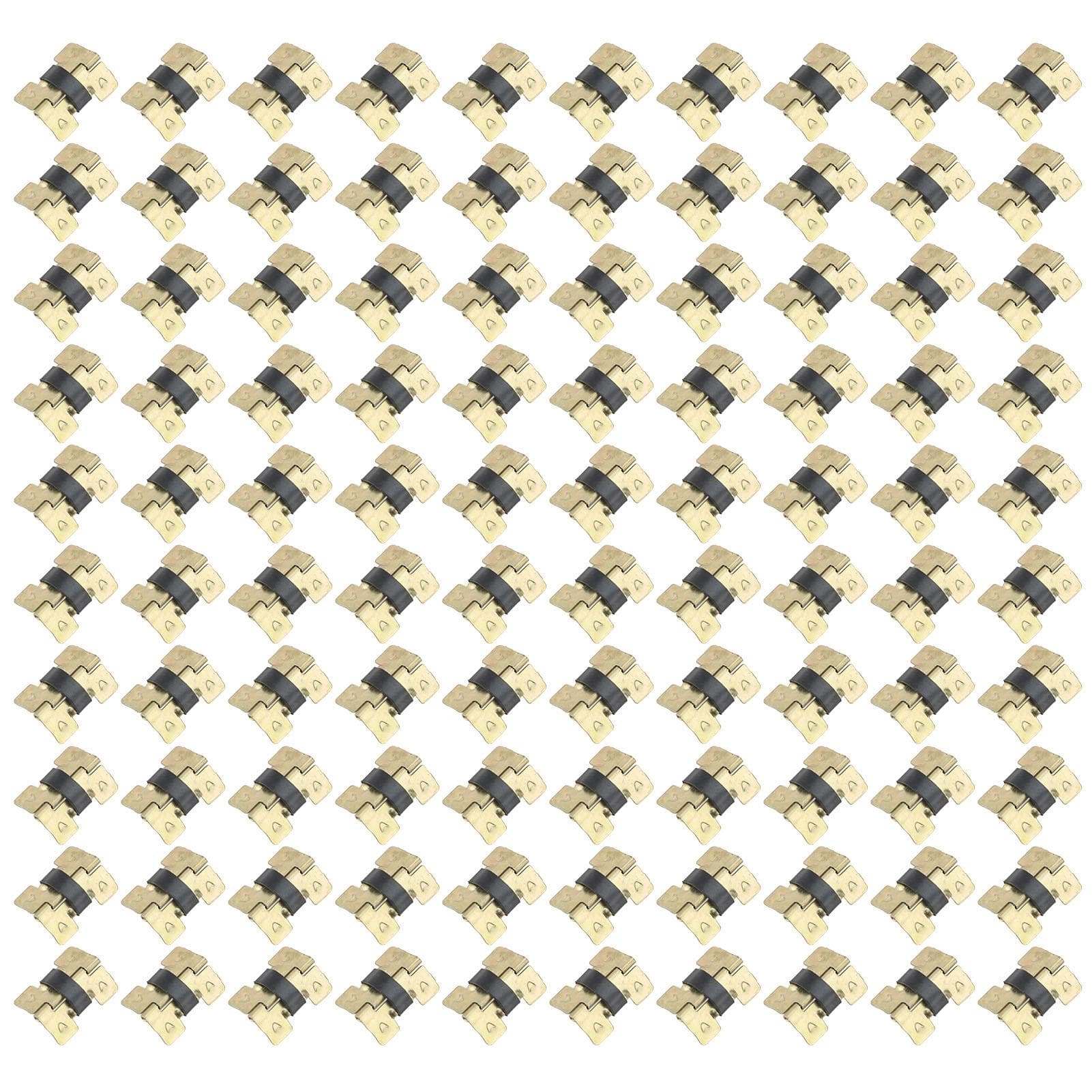 100 Pcs Spring Hinge Sturdy Iron Self Closing Spring Loaded Hinge for Glasses Case Jewelry Box 20x15mm/0.79x0.59in