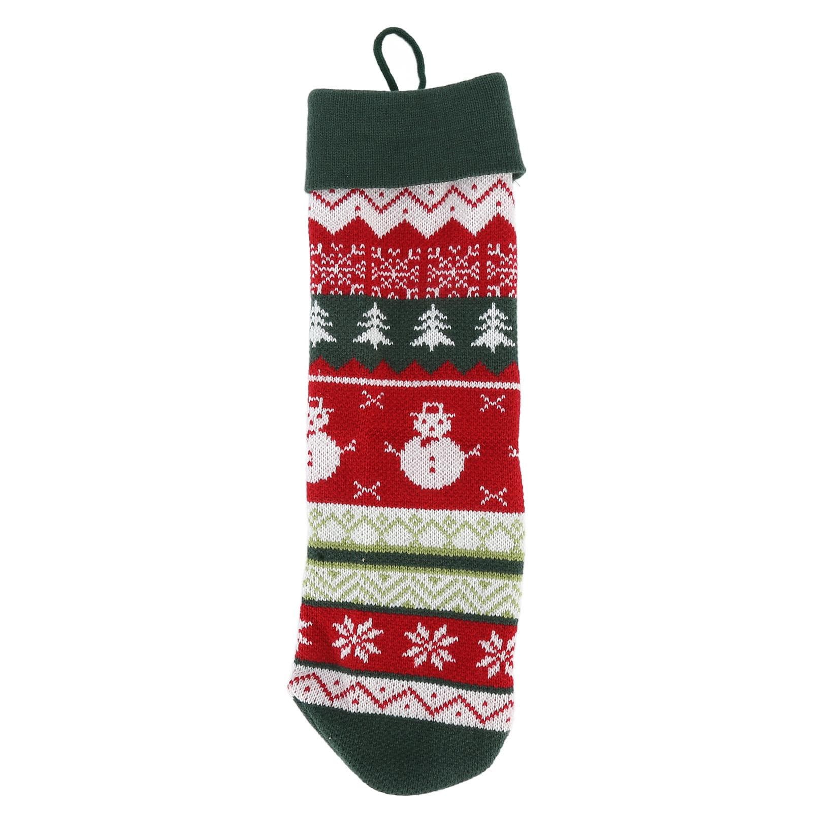 Christmas Decorations Children Sock Ornament Gift Bag Home Decoration for FestivalGreen Rope