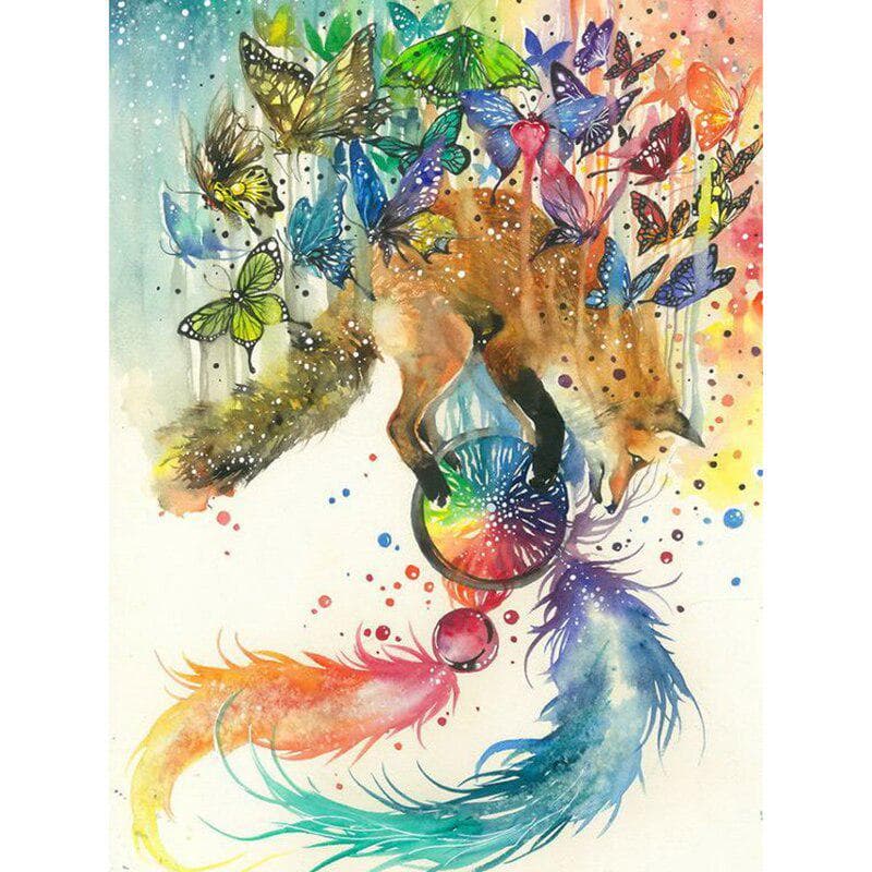 Full Round 5D DIY Diamond Embroidery Butterfly Feathers Diamond Painting Cross Stitch Rhinestone 20X30CM