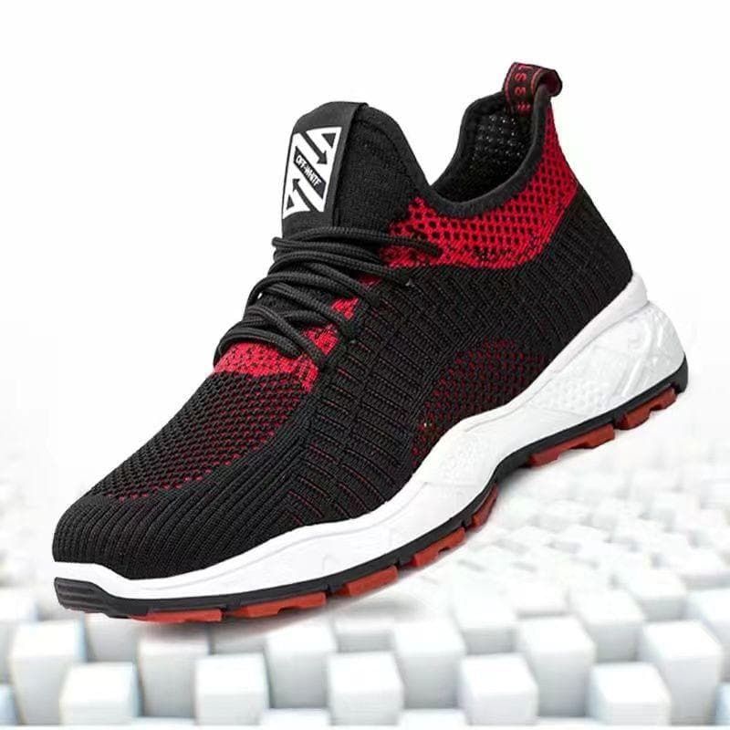 Men's Casual Sports Shoes Versatile Breathable Mesh Lightweight Running Shoes Fashion Trend Student Shoes 44 red/black