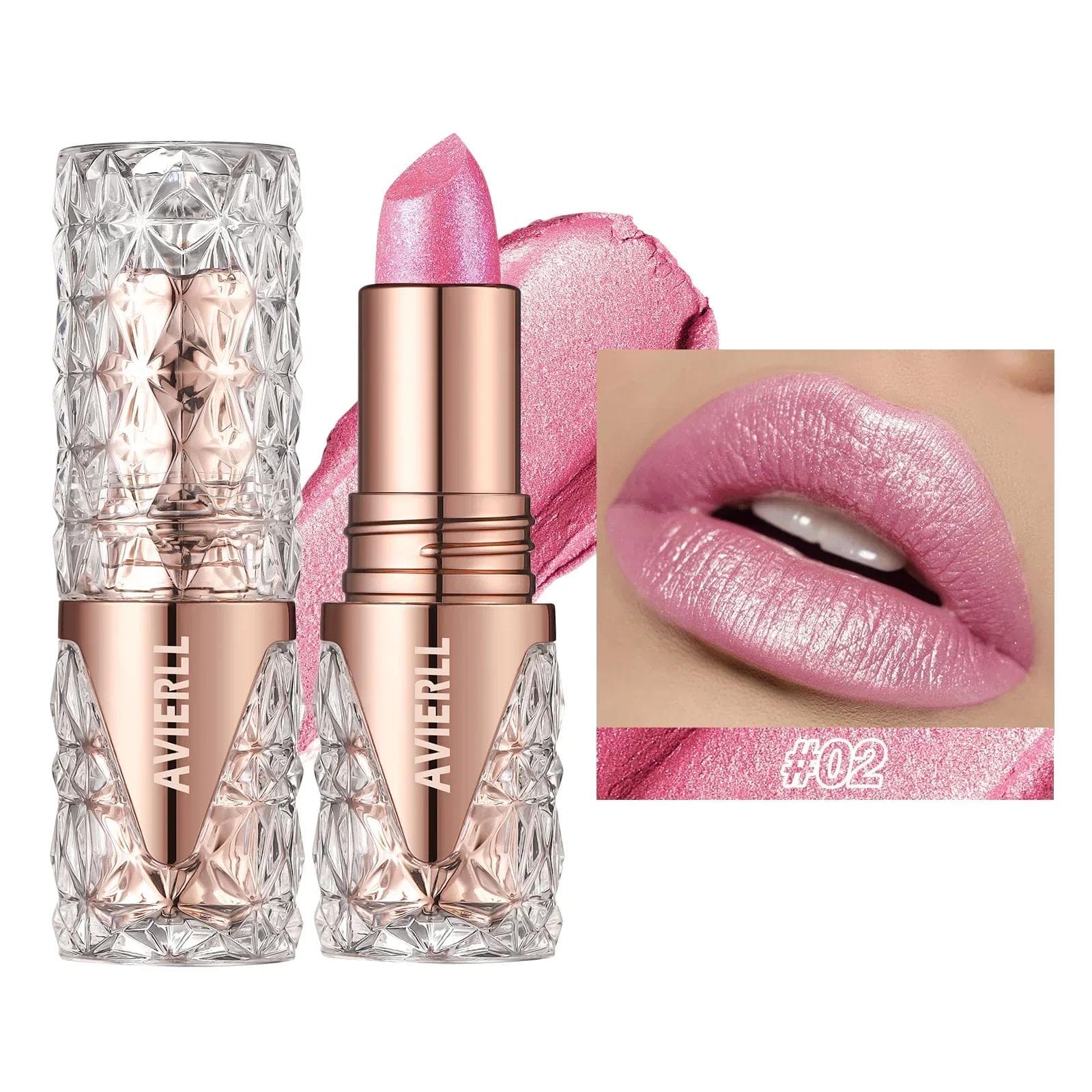 Pearlescent Lipstick Fine Glitter Moisturizing Silky Mermaid Girl Pink Long-Lasting Waterproof Lip Gloss Lip Makeup