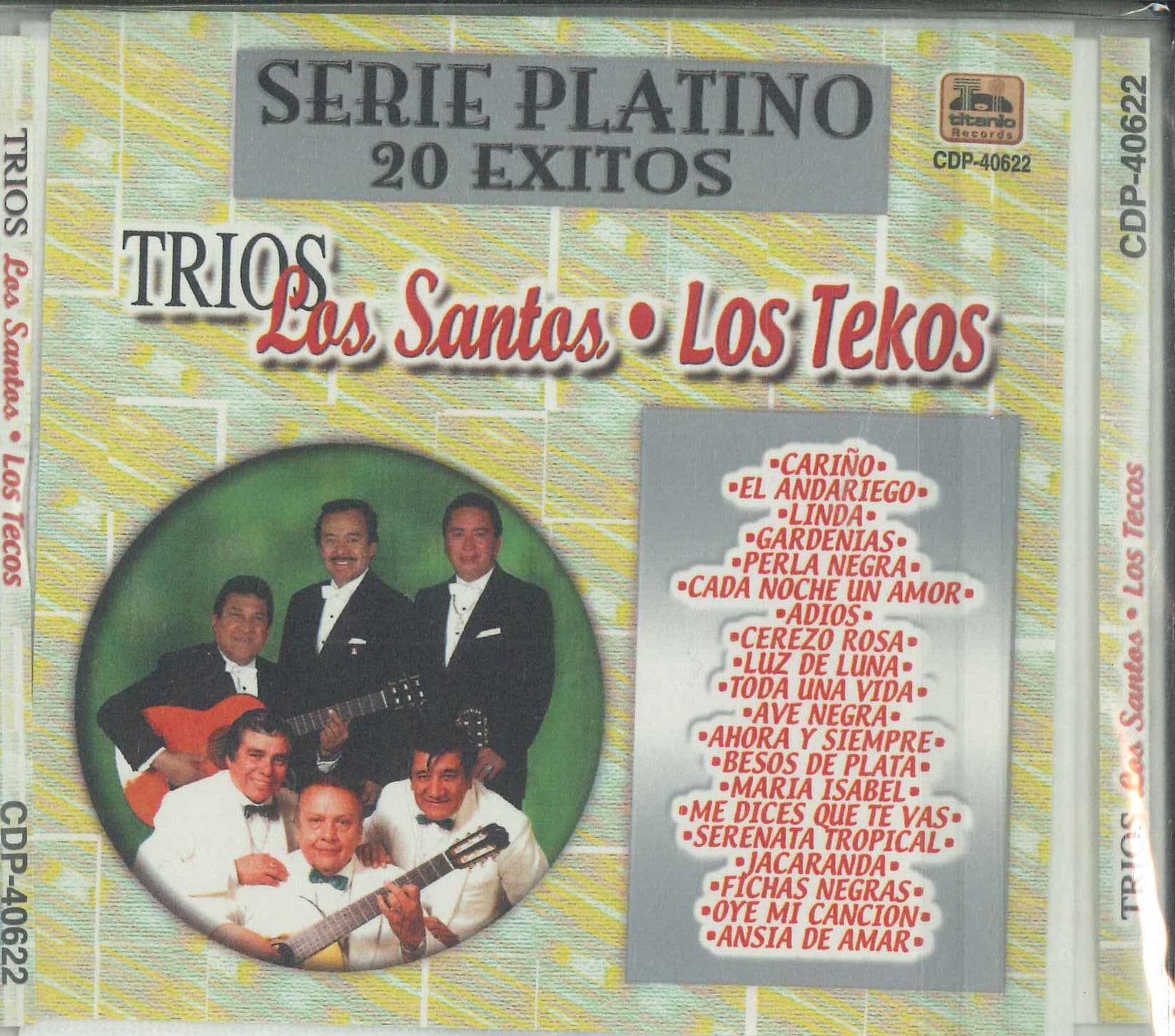 CD TRIOS LOS SANTOS, LOS TECOS - Serie Platino 20 Exitos CDP40622 TITANIO Mexico Latin Used