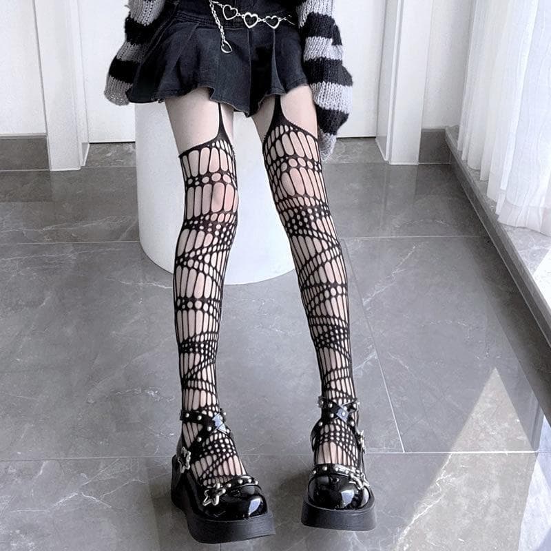 Women Tights Stockings Sexy Spider Web Fishnet Mesh Pantyhose Night Club Party Fish Net Stockings black