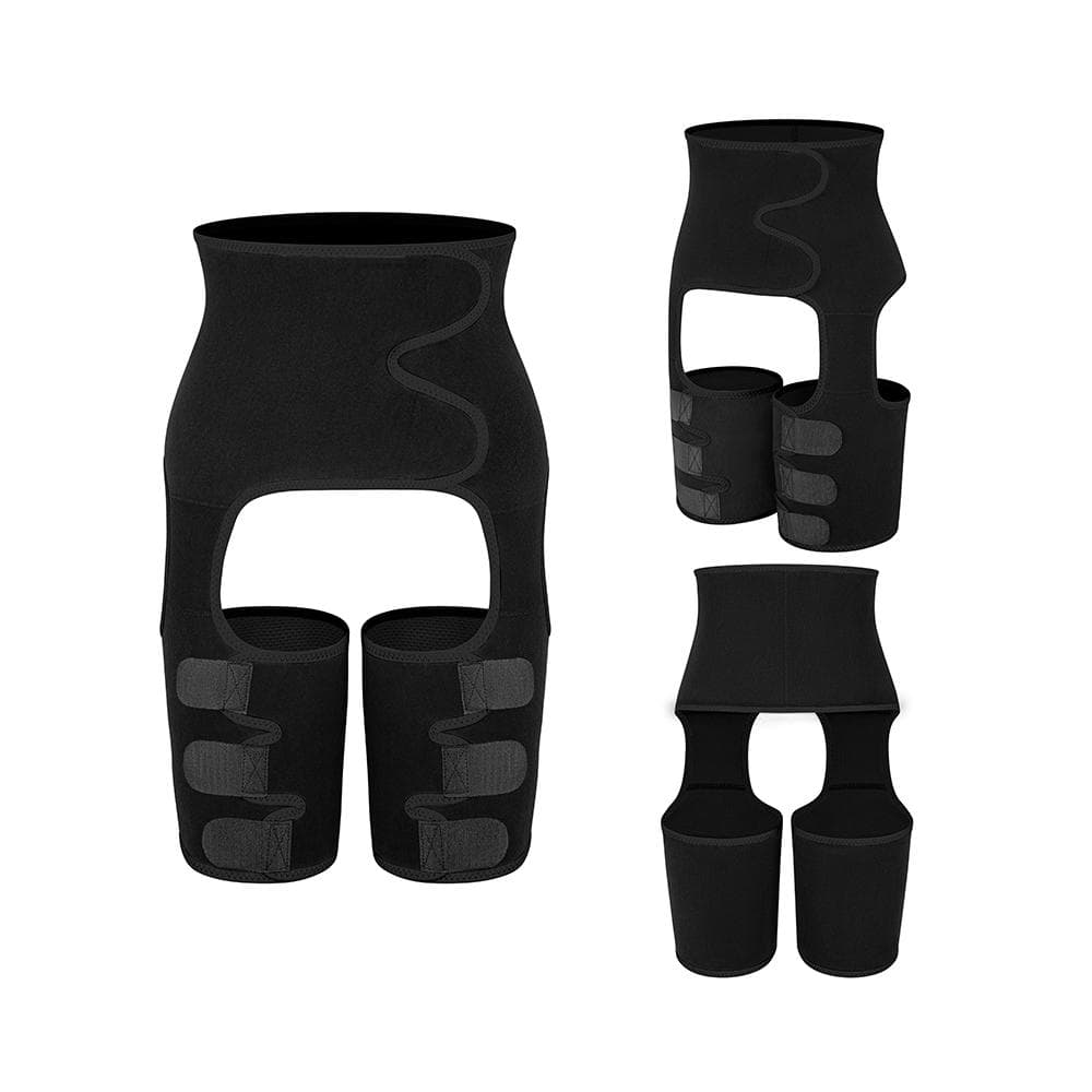 Waist Trainer Women 3-in-1 Waist Thigh Trimmer Body Shaper Weight Loss Slimming Support Belt Hip Raise Corsets Workout Fitness M black
