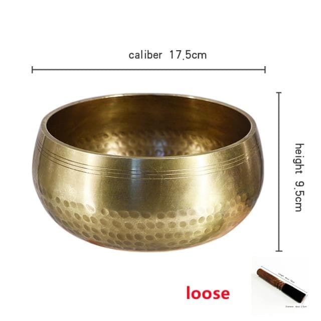 Nepal handmade Tibet Buddha sound bowl Yoga Meditation Chanting Bowl Brass Chime Handicraft music therapy Tibetan Singing Bowl 17.5cm