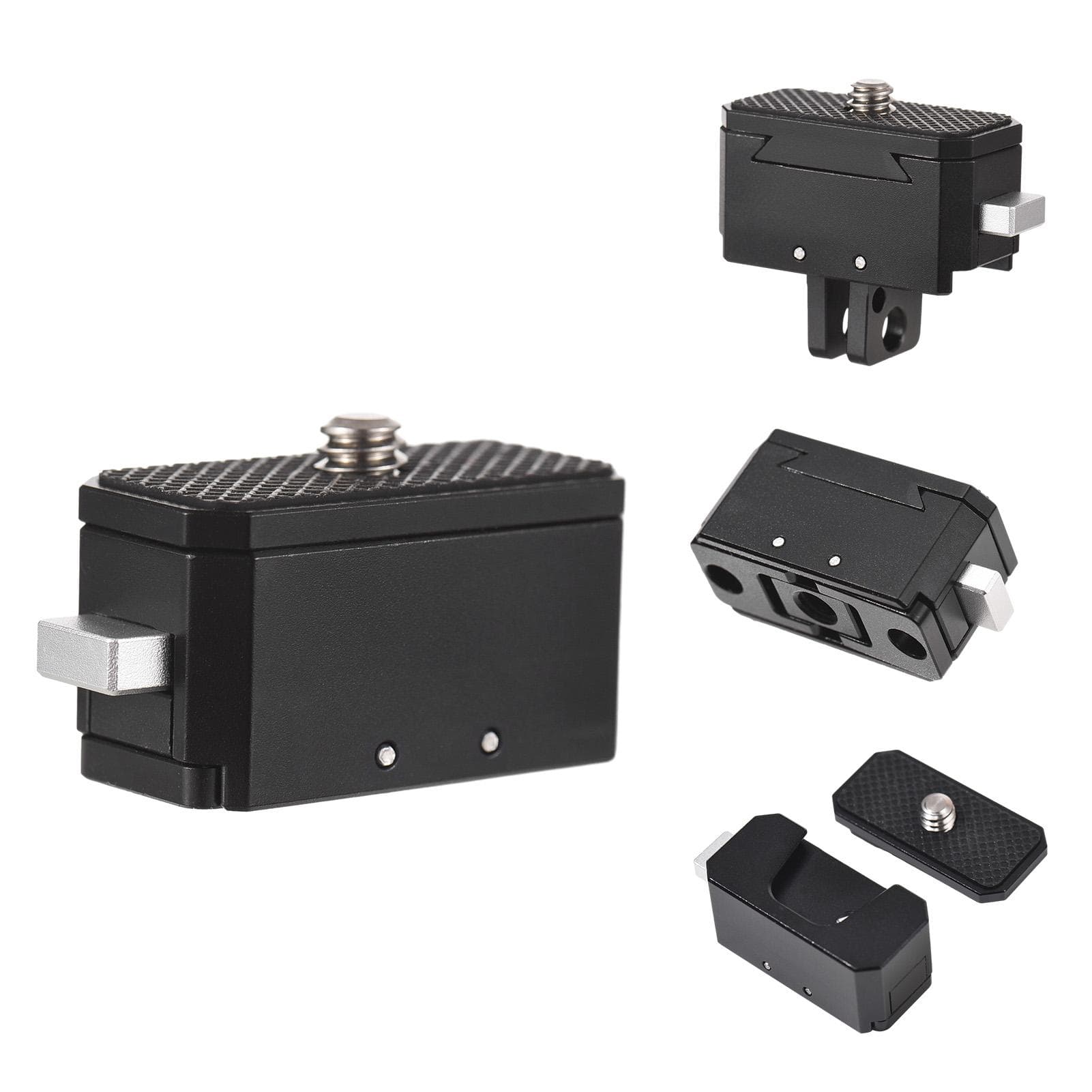 Quick Release Plate Tripod QR Plate Camera Mount Adapter Quick Setup Aluminum Alloy with 1/4 Inch black