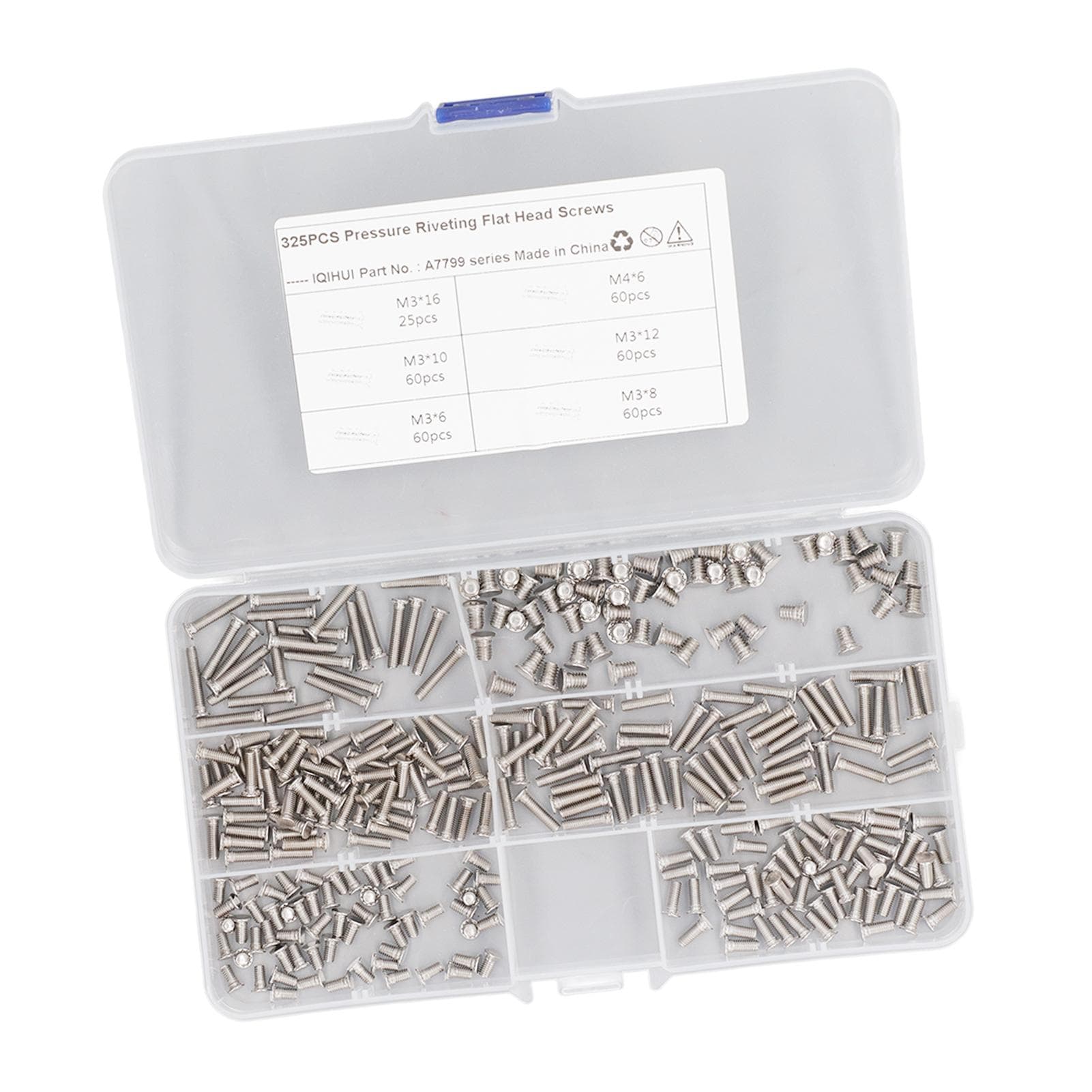325Pcs Spot Welding Screws 6 Types M3 M4 Stainless Steel Welding Stud Machinery Flat Head Screws