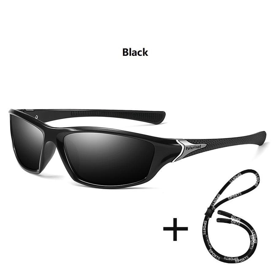 UV400 Sports Sunglasses with Glasses Chain for Men Women Fishing Hiking Cycling Vintage Sport Sun Glasses
