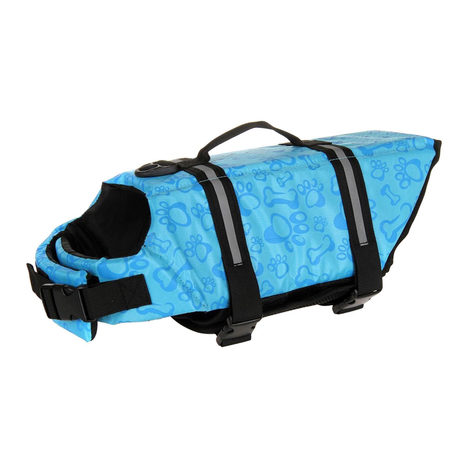 Pet Life Jacket Reflective Breathable Mesh Portable Dog Lifesaver Flotation Vest for Boating M(for 4-6.5kg) blue