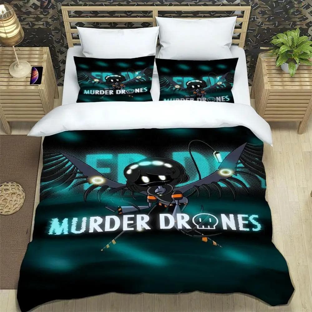 Murder Drones Cartoon Printed Bedding Sets exquisite bed supplies set duvet cover bed comforter set bedding luxury birthday gift 70x133cm 2pcs