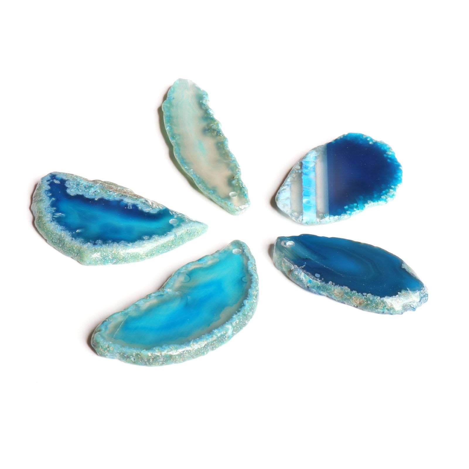 Agate Slices Irregular Agate Light Table Slices for DIY Jewelry Making Home Decoration Blue 1.2?2in
