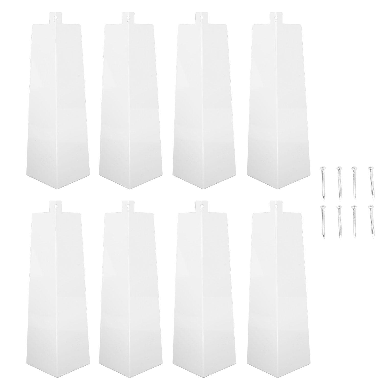 8Pcs Aluminum Siding Corners with Metal Nails Trim Outside Corner Caps for Mobile Home House