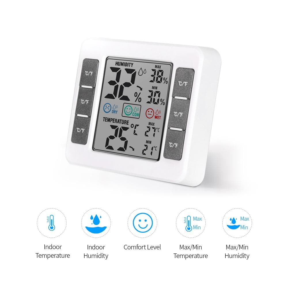 LCD Digital Indoor Thermometer Hygrometer Room /H Temperature Humidity Gauge Meter
