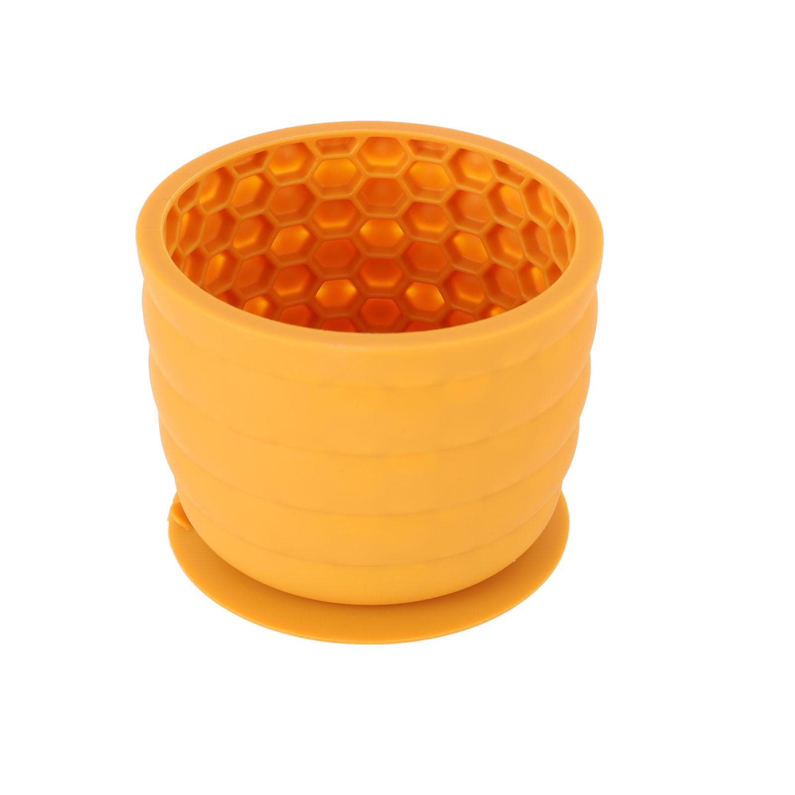 Dog Slow Feeder Lick Bowl Silicone Secure Fixation Washable Dog Slow Eating Bowl for Home Indoor L yellow