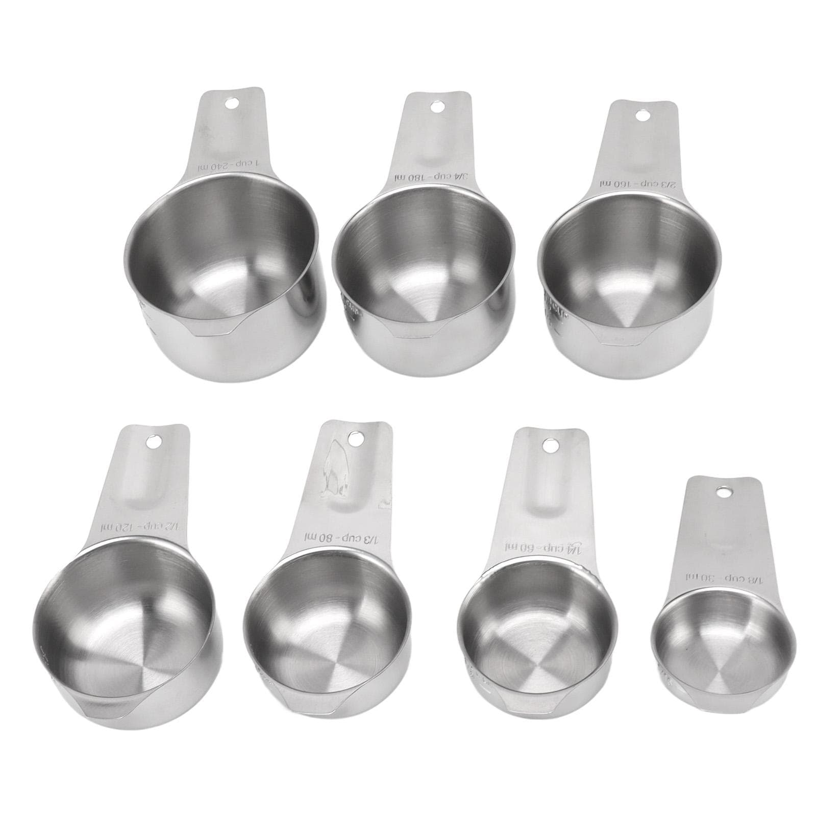 7Pcs Measuring Cups Set Stainless Steel Stackable Multifunctional Metal Nesting Measuring Cups Set L(for 6.5-9kg)