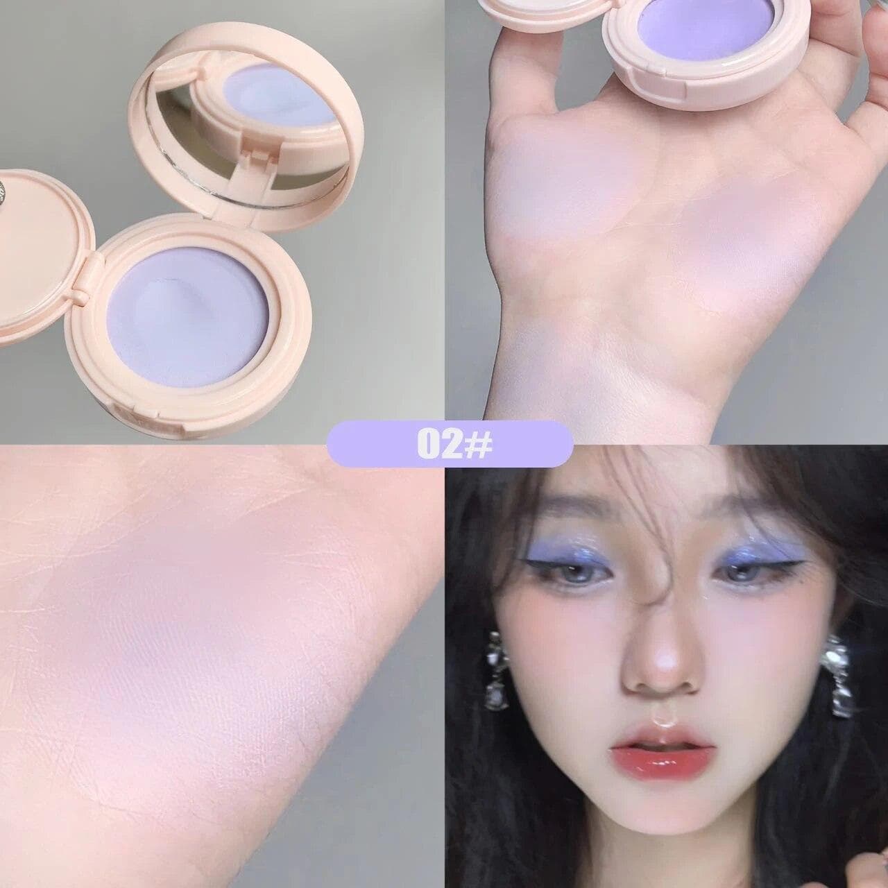 Monochrome Blue Blusher Shadow Cream Cheek Blush Natural Multi-purpose Eye Shadow Rouge With Cushion Puff