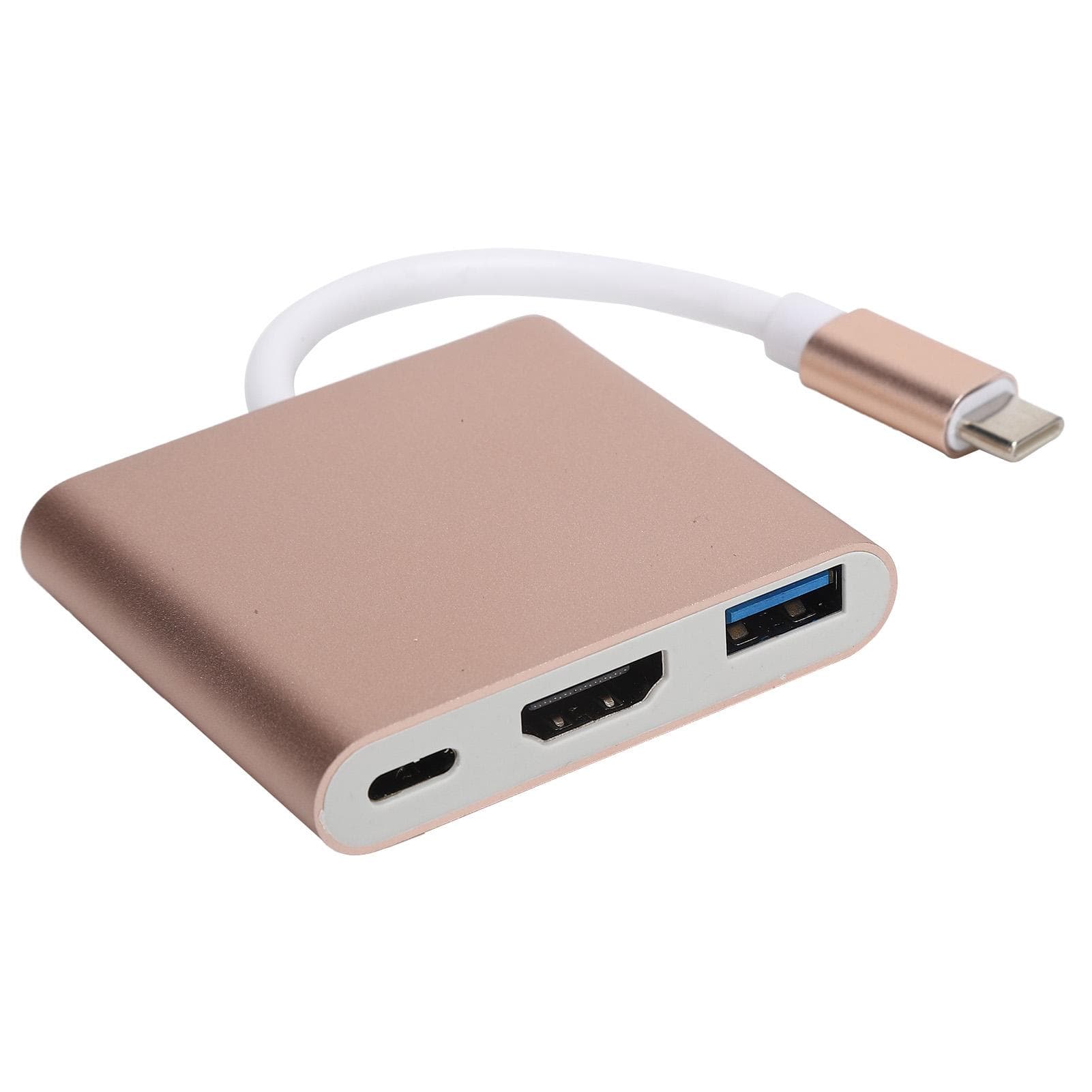 USB C Adpater 3.1 3 in 1 Hub Converter Dock High Definition Multimedia Interface 4KRose Gold rose gold